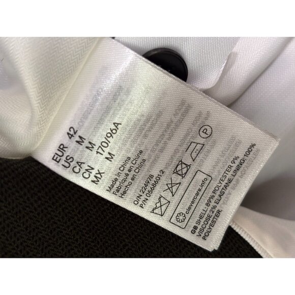 H&M Womens Blazer Jacket Size Medium Green Stretch Rayon 1 Button Career NWT $35 - Picture 6 of 7